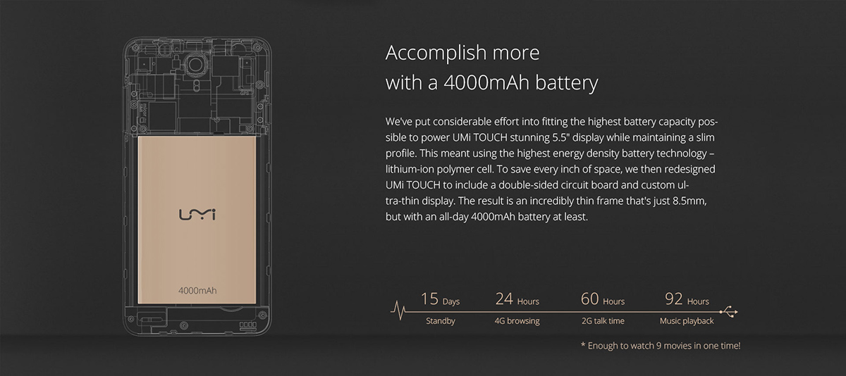 umi touch battery