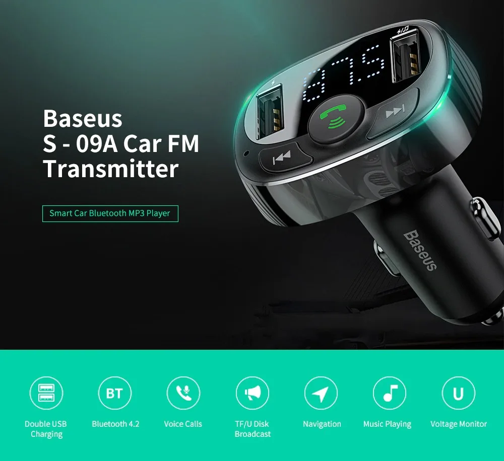 Baseus S - 09A Car FM Transmitter Bluetooth MP3 Player