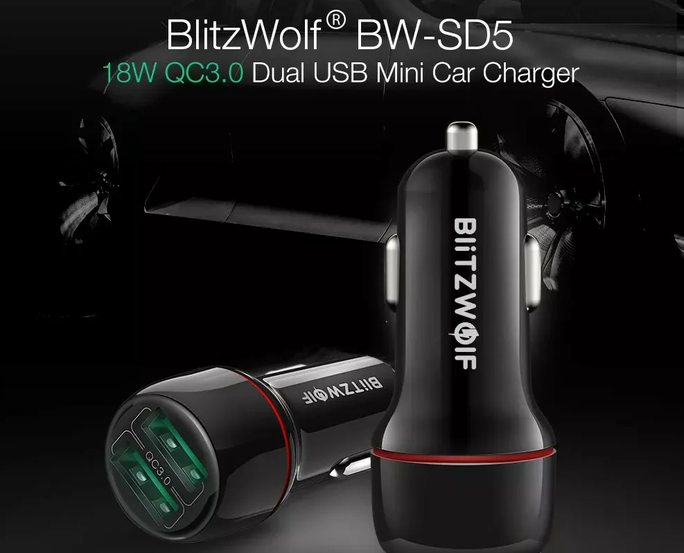 Blitzwolf BW-sd5 QC 3.0 φορτιστής αυτοκινήτου