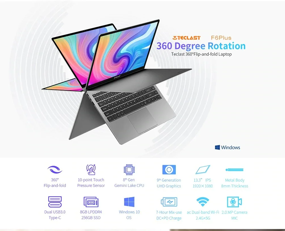 Teclast F6 Plus 360 degrees laptop