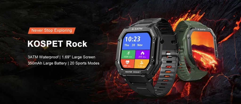 Kospet Rock 1.69 Inch Large Screen Heart Rate Blood Pressure SpO2 Monitor