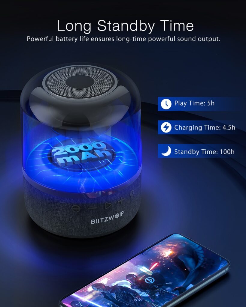 BlitzWolf BW-AS4 20W Wireless Speaker bluetooth 5.0 with 360°Stereo Sound 4