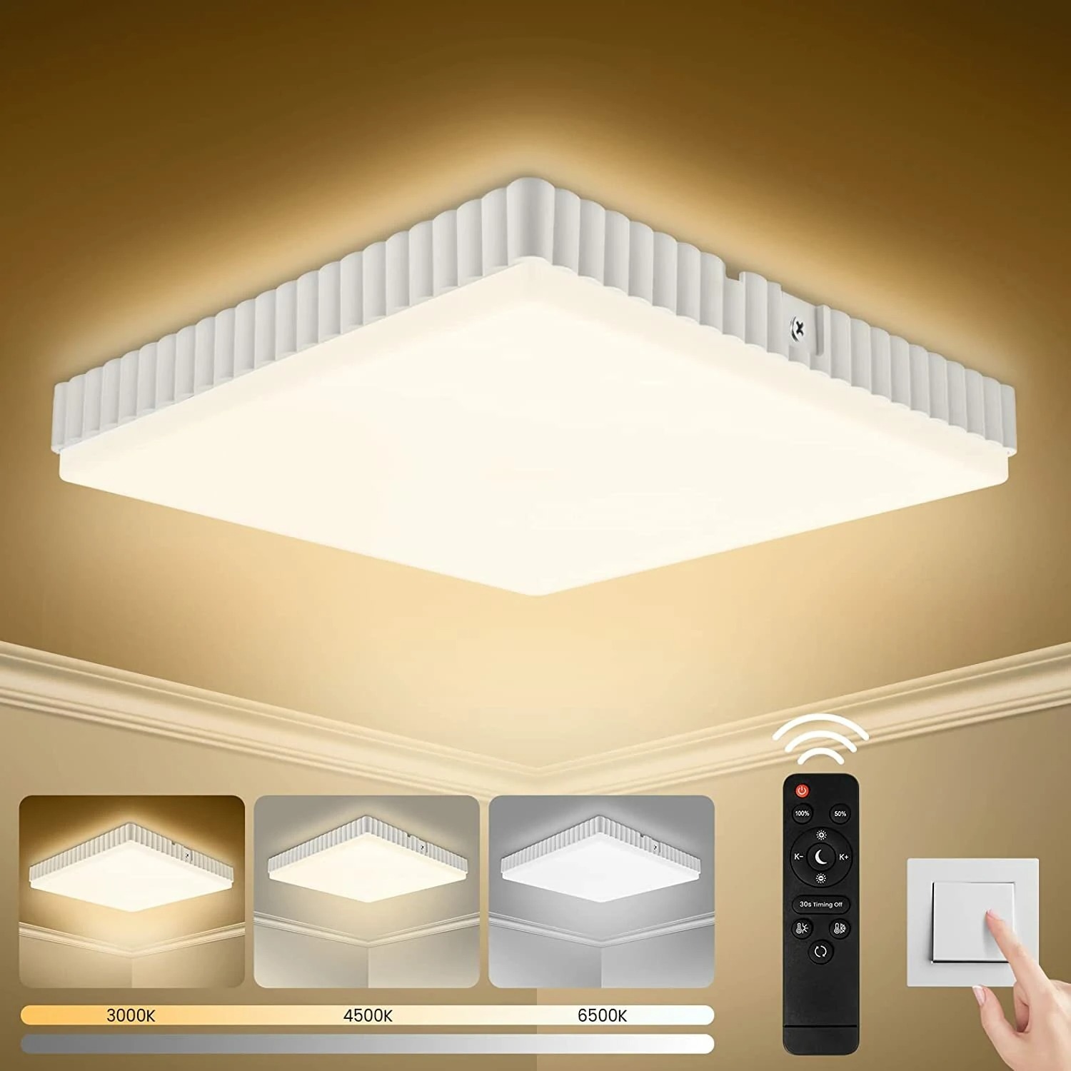 Φωτιστικό οροφής 24W με 40 LED beads και ασύρματο τηλεκοντρόλ στα 9.8€!