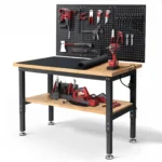 ENJOYWOOD WB0101-Plus 48 Inch Workbench with Pegboard & Rubber Pad Adjustable Height