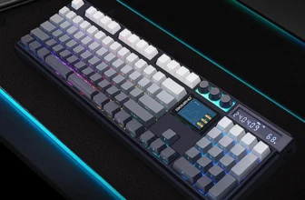 SKYLOONG GK104 Pro Tri-mode Mechanical Keyboard with Dual Screen Display 3 Knobs
