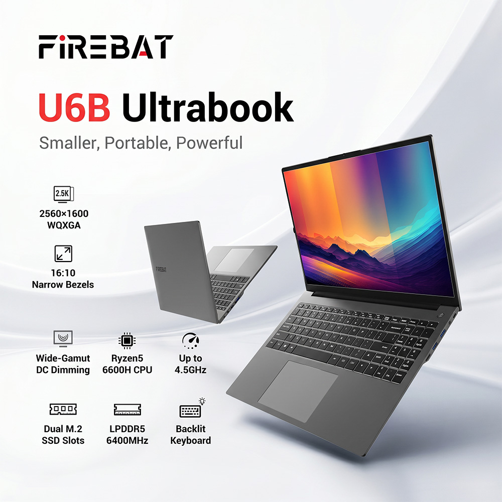 FIREBAT U6B laptop display and design
