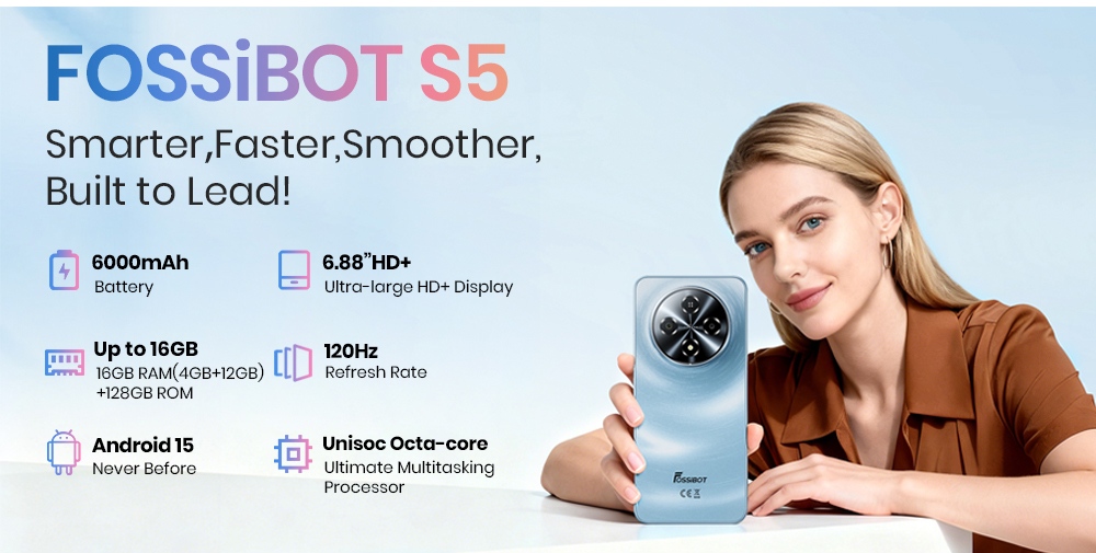 FOSSiBOT S5 back view and features