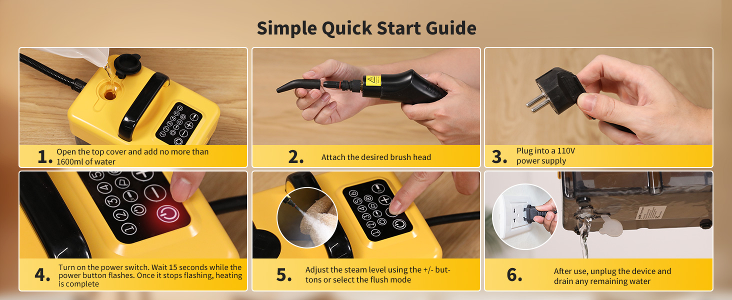 Yuriko steam cleaner details