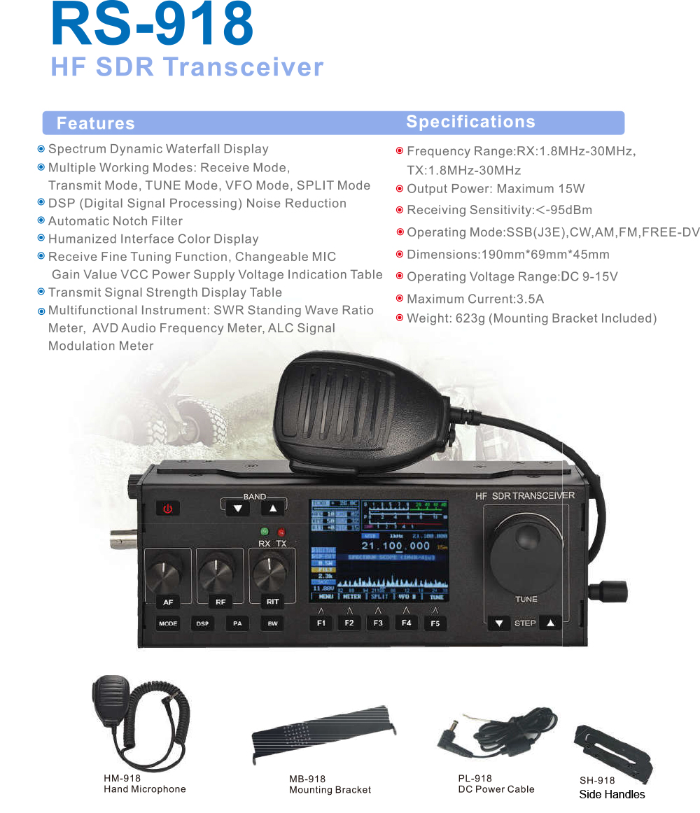 Recent RS-918 transceiver display