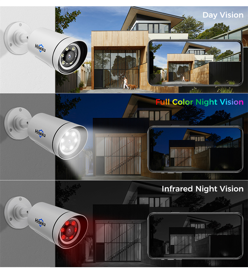 Hiseeu 4K PoE Camera night vision and detection