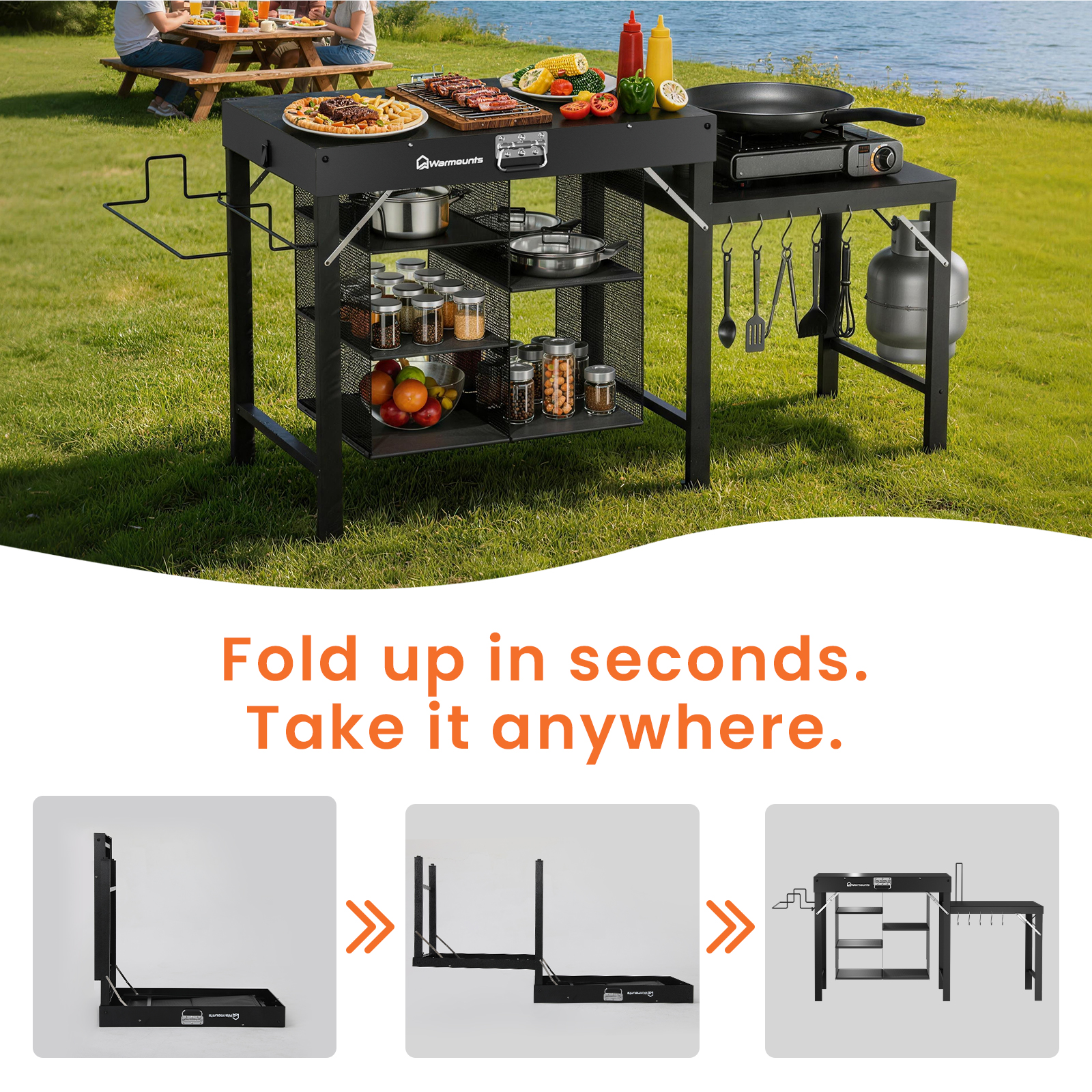 Warmounts GT2 foldable grill table