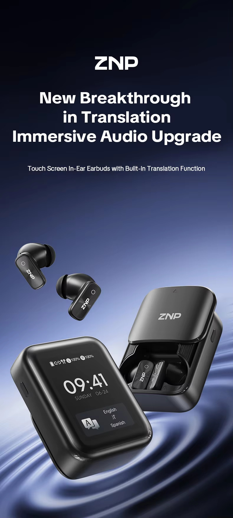 ZNP N07 AI Translation Headset screen