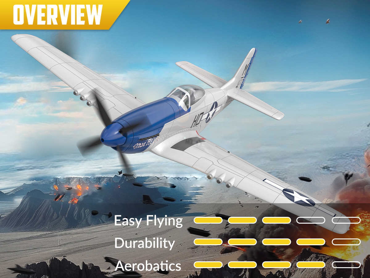 Eachine P-51D Miss Helen airplane view
