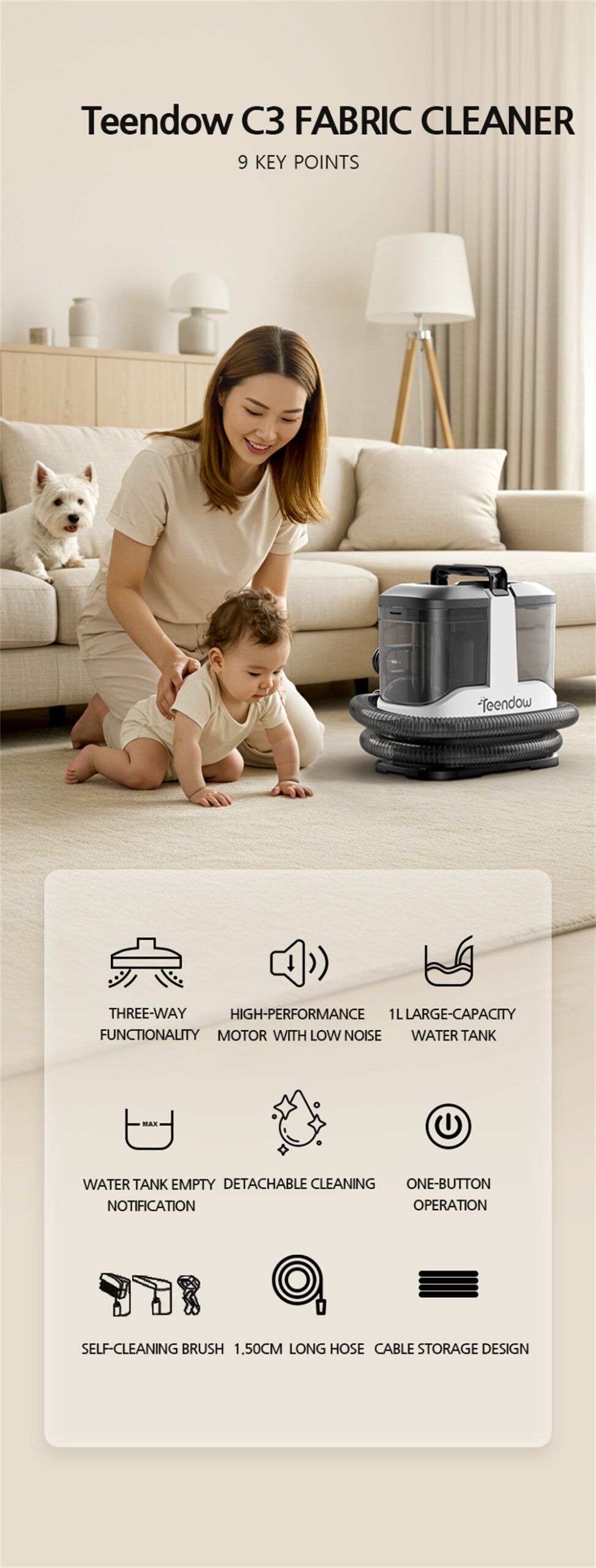 Teendow C3 cleaning sofa