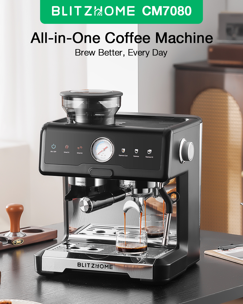 BlitzHome CM7080 Espresso Machine