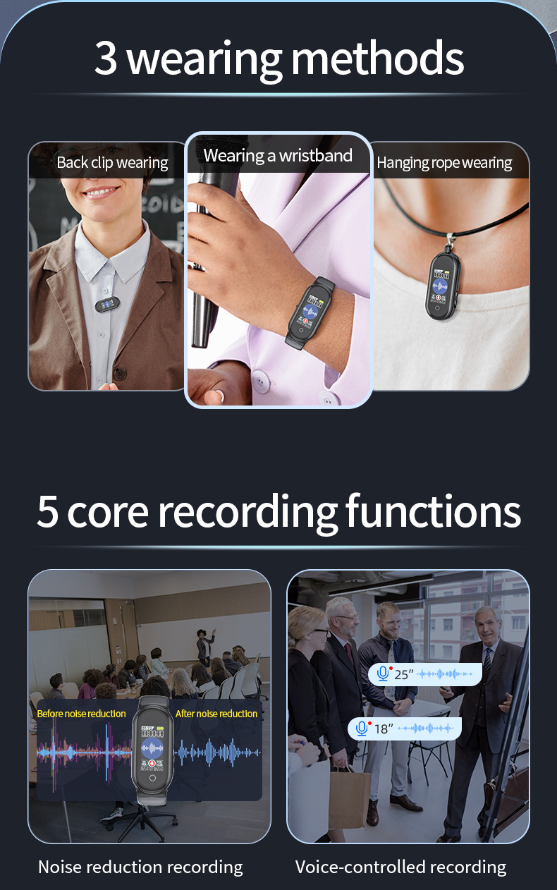 S36 Voice Recorder usage modes