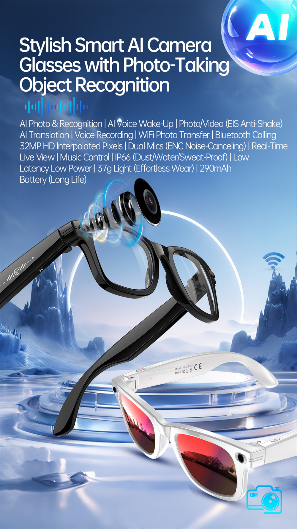 W620 Smart Glasses translation feature