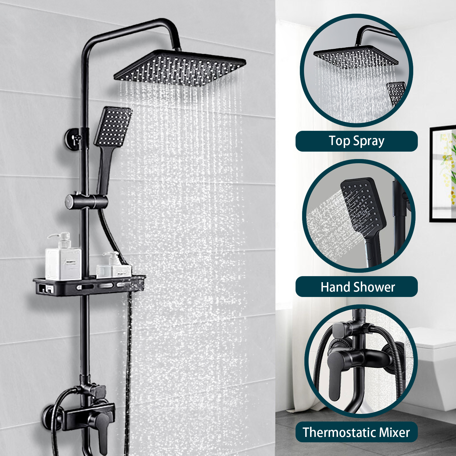 BVSOIVIA Shower System Rainfall Head