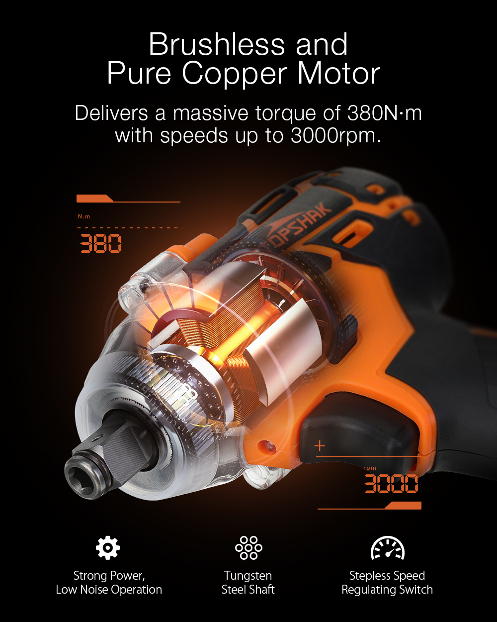 Topshak TS-PW1A battery and motor details