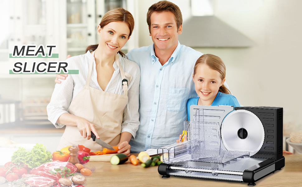 Novulife meat slicer in use