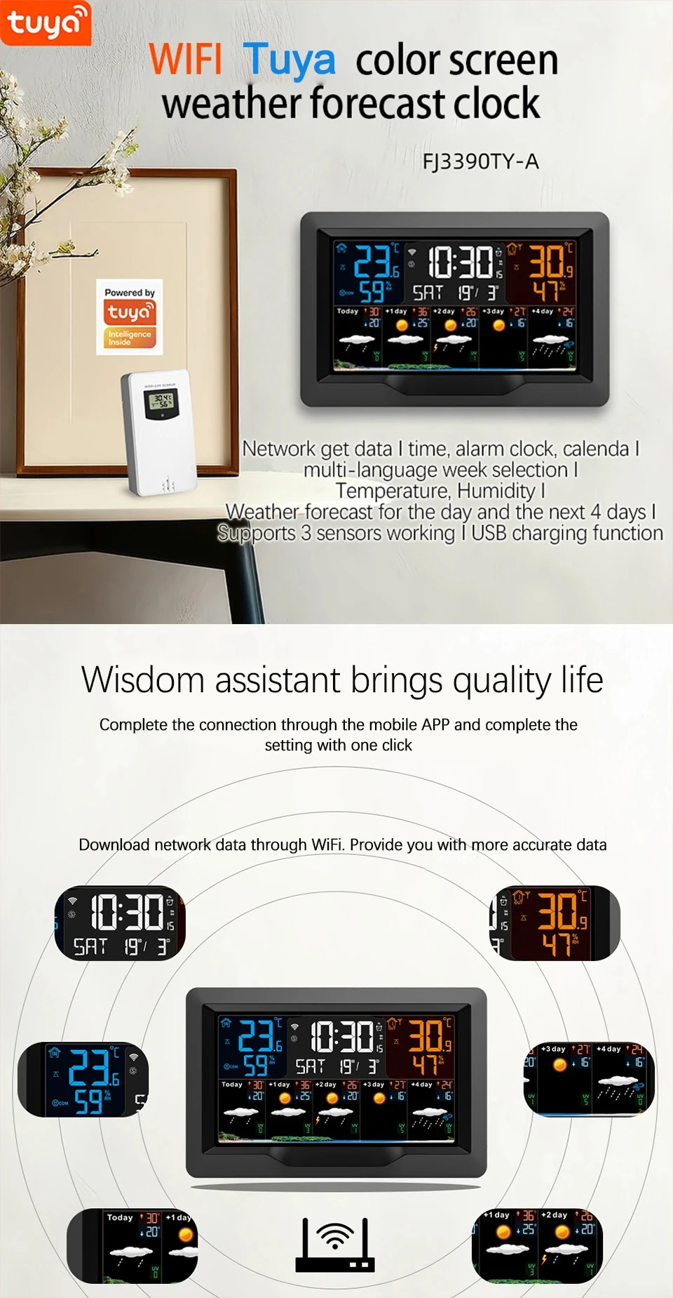 Tuya Smart Weather Station FJ3390TY