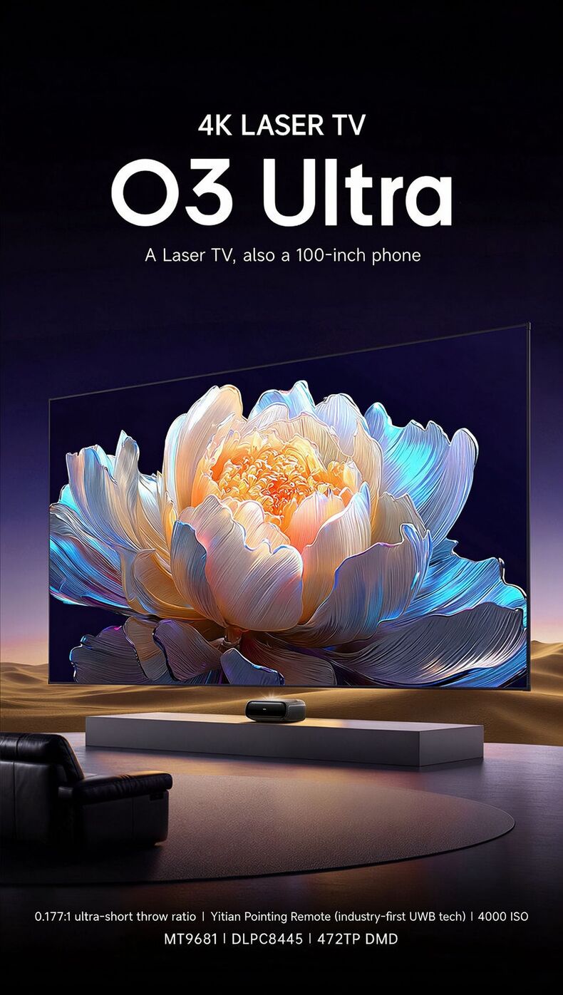 JMGO O3 Ultra projector placement