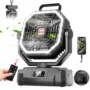 Xmund P60 Camping Fan with Light 20000mAh Battery Operated USB Rechargeable Tent Fan 4 Speeds Remote Control Portable Outdoor Accessory