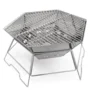 Xmund Portable Hexagonal Stainless Steel BBQ Grill,Foldable Charcoal Stove for Outdoor Picnics and Camping,Camping Stove