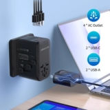 BlitzWolf BW-TA3 : Universal αντάπτορας ταξιδιού με μετατροπή τάσης 220V σε 110V και 8 θύρες