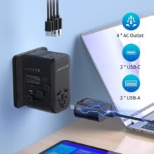 [#Ιστορικό_Χαμηλό] BlitzWolf BW-TA3 : Universal αντάπτορας ταξιδιού με μετατροπή τάσης 220V σε 110V και 8 θύρες