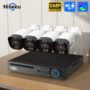 Hiseeu 4Pcs POE H.265+ Security IP Cameras 8CH 5MP NVR Camera System Support Audio Night Vision