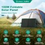 KROAK K-SP03 100W 18.15V Shingled Solar Panel Foldable Portable Waterproof Superior Monocrystalline Solar Power
