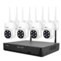 SriHome NV5001 IPC030 4CH Wireless Security Camera System WiFi NVR 1080P HD PTZ Two Way Audio IP66 Color Night Vision...
