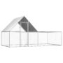 vidaxl Outdoor Chicken Coop 4x2x2 m Galvanised Steel