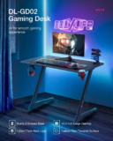 [ΣΟΥΠΕΡ ΤΙΜΗ] Douxlife DL-GD02: Γραφείο PC 110cm με υφή ανθρακονήματος, και βάσεις για ποτήρι και ακουστικά με ΜΟΛΙΣ 79.9€ από Τσεχία