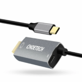 Choetech XCH-M180GY USB Type C to HDMI Cable με δυνατότητα ταυτόχρονης 60W PD φόρτισης