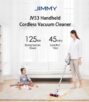 JIMMY JV53 425W Handheld Cordless Vacuum Cleaner with HEPA Filter 125AW 20KPa Super Suction