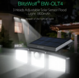 BlitzWolf BW-OLT4 / BW-OLT6 – Ηλιακοί προβολείς (3 ή 4 κεφαλών) με αισθητήρα κίνησης από 23.3€