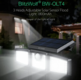 BlitzWolf BW-OLT4 / BW-OLT9 – Ηλιακοί προβολείς (3 ή 4 κεφαλών) με αισθητήρα κίνησης από 20.2€