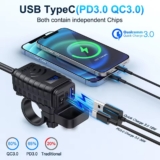 Φορτιστής Μηχανής 48W με USB & Type-C, QC3.0 / PD 3.0, οθόνη τάσης και διακόπτη On/Off