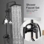 BVSOIVIA 3 IN 1 Bathroom Shower Faucet Rainfall Shower Set Matte Black Wall Mount Bathtub Shower Mixer Tap Shower System...
