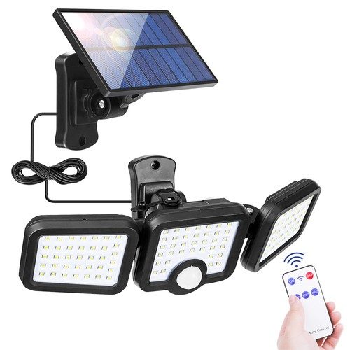 3.7V 108 Lamp Beads Three-head Solar Split Wall Lamp Three-speed Induction Mode with One Controller
