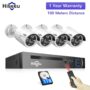 Hiseeu 5MP 3MP 8CH POE Security Surveillance Camera System Kit Set,4PCS Camera AI Face Detection Audio Record IP Home CCTV...