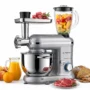 BlitzHome BH SM10 1900W 5 in 1 Stand Mixer with 6L Stainless Steel Bowl Meat Grinder 1.5L Glass Blender Sausage...