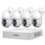 Srihome NVS011 IPC059 8CH Wireless Security Camera System 2MP PTZ WiFi NVR IP66 Two Way Audio Humanoid Motion 3 Night...