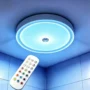 Elfeland 16cm Rechargeable Ceiling Light Wireless RGBW Bathroom Light with 16 Colors IP65 Water Resistant 10000mAh Battery Remote and Touch...