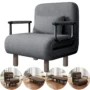 Xmund 3 in 1 Convertible Chair Bed Folding Sleeper Chair With Metal Armrests Adjustable Reclining Lounge Chair Space Saving Storage...