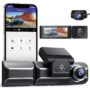 AZDOME M550 Dash Cam 3 Channel Front Inside Rear 2K+1080P+1080P Car Dashboard Camera
