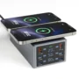 Bakeey HHW A10 220W 8 in 1 USB PD Charger with LED Screen Display 2USB A+4USB C+2 Wireless Charger Support...