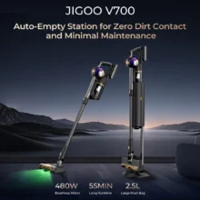 [#Ιστορικό_Χαμηλό] JIGOO V700: Στύλ και δύναμη, σε μια εξαιρετική ασύρματη σκούπα, με πολύ βολική βάση με σακούλα!